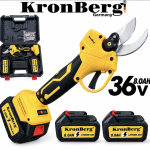 Професионална Акумулаторна Лозарска Ножица 36V 8,0AH KRONBERG 2 Батерии и Куфар