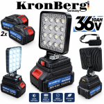 Акумулаторен LED Прожектор 36V 10AH KRONBERG Работна Лампа с Батерия и Зарядно