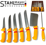 Професионален Комплект Месарски Ножове Сатър и Масат 7 части STAHLMAYER - Exclusive + Точило