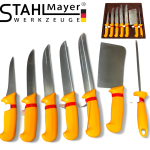 Професионален Комплект Месарски Ножове Сатър и Масат 7 части STAHLMAYER - Exclusive + Точило