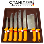 Професионален Комплект Месарски Ножове Сатър и Масат 7 части STAHLMAYER - Exclusive + Точило - Image 2