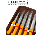 Професионален Комплект Месарски Ножове Сатър и Масат 7 части STAHLMAYER - Exclusive + Точило - Image 3