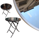 Сгъваема Маса Стъклена Ф60 Закалено Черно Стъкло - Image 3