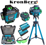 Лазерен 4Д Нивелир 16 линии с Дисплей KRONBERG 2 Батерии и Куфар - Image 2
