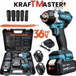 Акумулаторен Гайковерт - Импакт Комбиниран + 40 части Инструменти KRAFT MASTER 36V 8,0AH 2 Батерии и Зарядно в Куфар