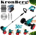 Акумулаторен Тример за Трева с Колела Храсторез KRONBERG 36V 8.0AH 2 Батерии и Зарядно