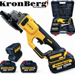 Професионален Акумулаторен Безчетков Ъглошлайф KRONBERG 125мм 36V 10Ah 2 Батерии и Зарядно Устройство в Куфар 