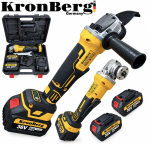 Безчетков Акумулаторен Ъглошлайф Безжичен KRONBERG 125мм 36V 10Ah 2 Батерии и Зарядно Устройство в Куфар 