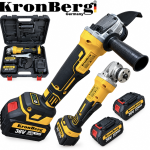 Безчетков Акумулаторен Ъглошлайф Безжичен KRONBERG 125мм 36V 10Ah 2 Батерии и Зарядно Устройство в Куфар 