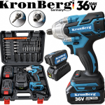 Акумулаторен Безчетков Ударен Гайковерт / Импакт Комбиниран KRONBERG 36V 10AH 850Nm + 40 части инструменти