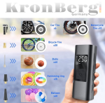 Акумулаторен Компресор за Гуми с Дисплей Безжичен с Фенер KRONBERG 150 PSI 3в1 Зарядно Power Bank - Image 4