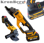 Професионален Акумулаторен Безчетков Ъглошлайф KRONBERG 125мм 36V 10Ah 2 Батерии и Зарядно Устройство в Куфар  - Image 7