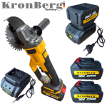 Професионален Акумулаторен Безчетков Ъглошлайф KRONBERG 125мм 36V 10Ah 2 Батерии и Зарядно Устройство в Куфар  - Image 9