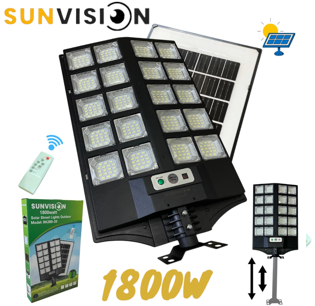 Photoroom-20260918_175606 SUNVISION Соларен LED Прожектор Лампа 1800W 29-14 - Image 1