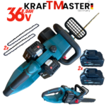 Акумулаторен Верижен Трион Резачка 40см за Дърва KRAFTMASTER 2 Батерии и Зарядно Устройство - Image 2