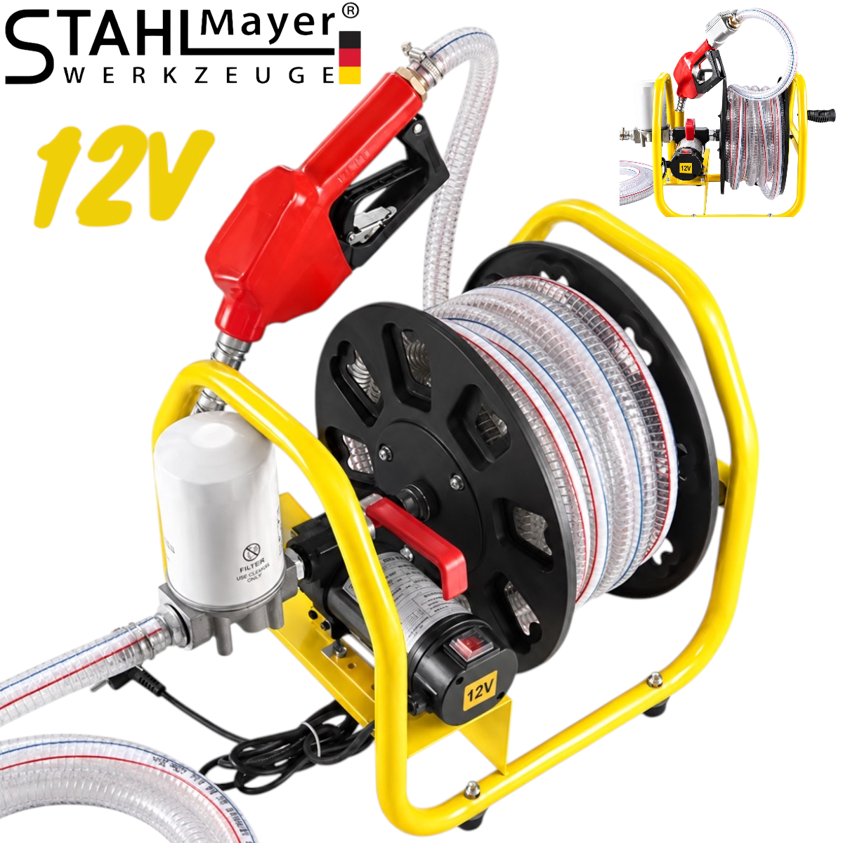 Photoroom-20261012_185616 Електрическа Помпа за Гориво със Стойка и Пистолет 12V STAHLMAYER В-29-29 - Image 1