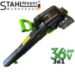 Акумулаторен Листосъбирач и Духалка Раздробяване 3в1 STAHLMAYER 36V + 36V 8.0 Ah с 2 торби 40 литра с Колела 2 Батерии - Image 2